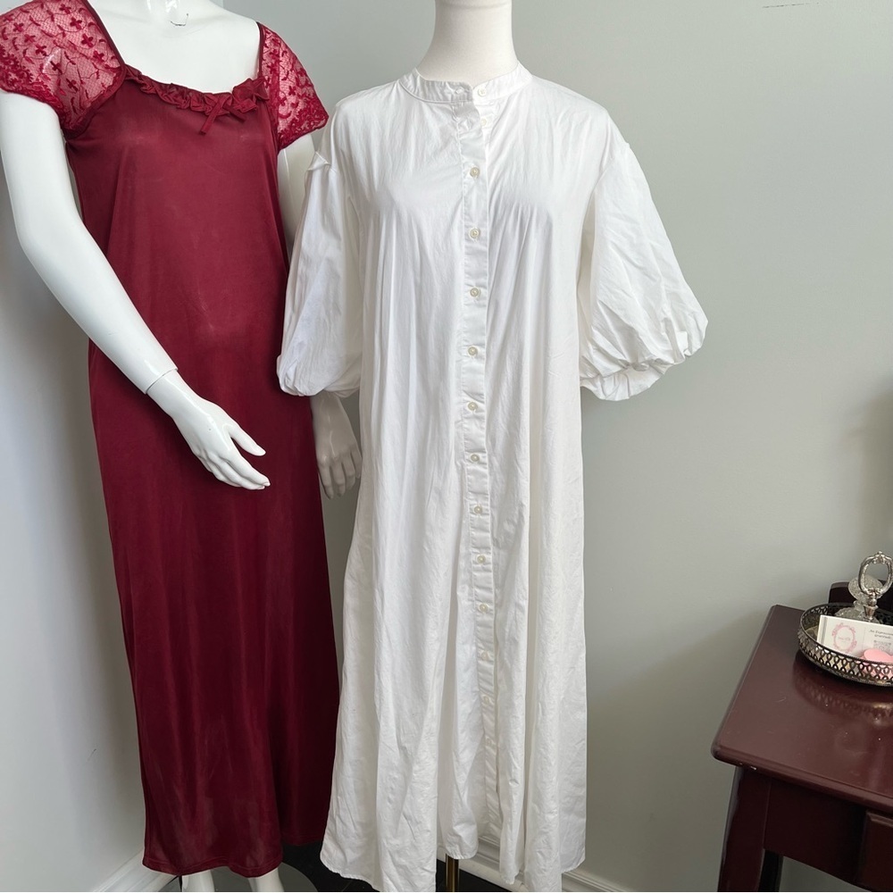 Banana Republic White Cotton Button-Front Midi Dress – Made in Turkey M - Picture 2 of 10
